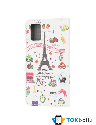 Oldalra nyíló mintás telefontok Samsung Galaxy A52 telefonhoz - EIFFEL-TORONY