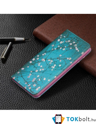 Oldalra nyíló mintás telefontok Samsung Galaxy A52 telefonhoz - TAVASZI VIRÁG