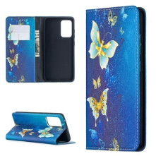 Oldalra nyíló mintás telefontok Samsung Galaxy A52 telefonhoz - ARANY PILLANGÓK