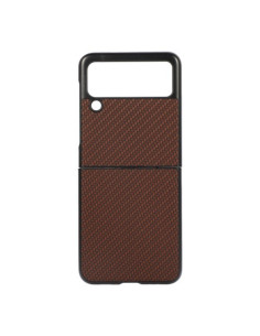 Samsung Galaxy Z Flip3 5G karbon mintás tok - BARNA