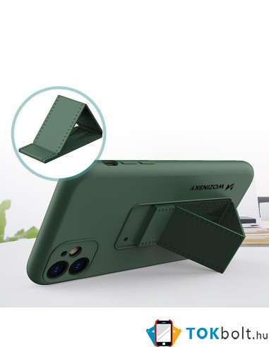 Wozinsky kitámasztható rugalmas TPU tok Samsung Galaxy A52s 5G / A52 5G / A52 4G készülékhez - FEKETE