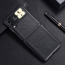 Bőr tapintású háttok Samsung Galaxy Z Flip3 5G készülékhez - FEKETE