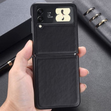 Bőr tapintású háttok Samsung Galaxy Z Flip3 5G készülékhez - FEKETE