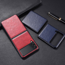 Bőr tapintású háttok Samsung Galaxy Z Flip3 5G készülékhez - PIROS