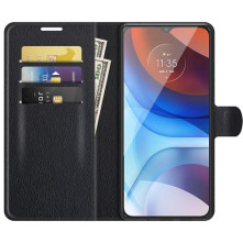 Oldalra nyíló tok Motorola Moto E7 Power/Moto E7i Power telefonhoz - FEKETE