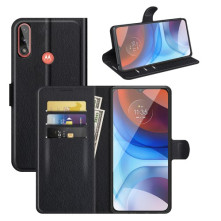 Oldalra nyíló tok Motorola Moto E7 Power/Moto E7i Power telefonhoz - FEKETE