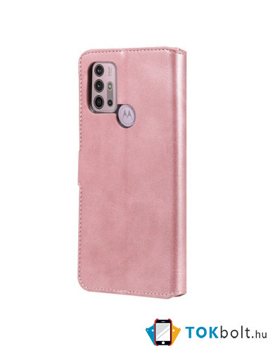 Oldalra nyíló tok Motorola Moto G10/G20/G30 telefonhoz - RÓZSAARANY