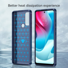 Motorola Moto G60S/G60 karbon mintás tok - KÉK
