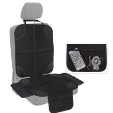 JF11 autósülés ülésvédő huzat tároló zsebbel, gyerekülés, kisállat alá - FEKETE