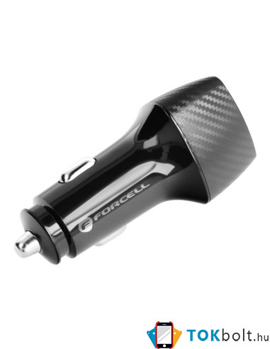 FORCELL CARBON autós töltő Type C 3.0 PD20W CC50-1C - FEKETE
