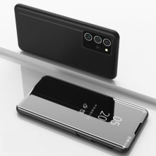 Flip telefontok átlátszó előlappal Samsung Galaxy Note 20 készülékhez - FEKETE