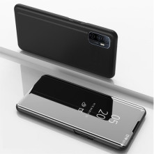 Flip telefontok átlátszó előlappal Samsung Galaxy A32 5G készülékhez - FEKETE