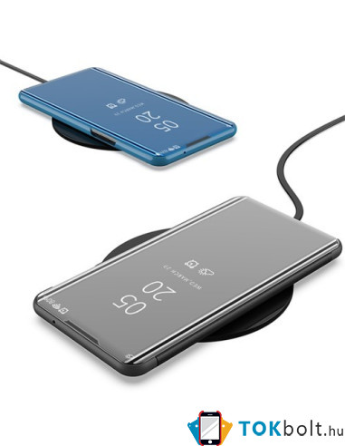 Flip telefontok átlátszó előlappal Samsung Galaxy S22 5G készülékhez - FEKETE