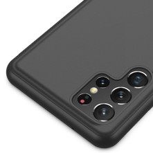 Flip telefontok átlátszó előlappal Samsung Galaxy S22 Ultra 5G készülékhez - RÓZSAARANY