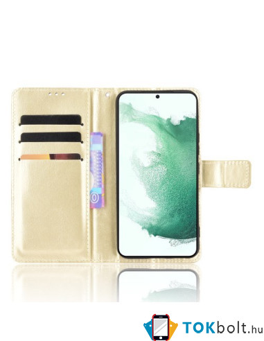 Oldalra nyíló tok Samsung Galaxy S22 Plus 5G telefonhoz - ARANY