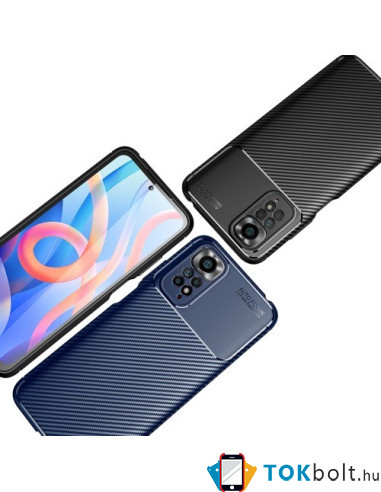Xiaomi Redmi Note 11 4G karbon mintás tok - FEKETE