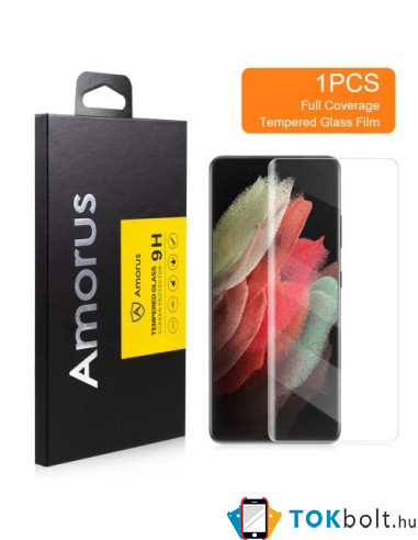AMORUS kijelzővédő karcálló edzett üveg Samsung Galaxy S22 Ultra 5G típusú készülékhez - 1 db