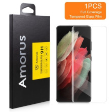AMORUS kijelzővédő karcálló edzett üveg Samsung Galaxy S22 Ultra 5G típusú készülékhez - 1 db