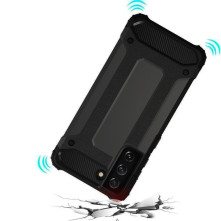 Kemény műanyag és rugalmas TPU hibrid tok mobil telefonhoz - FEKETE