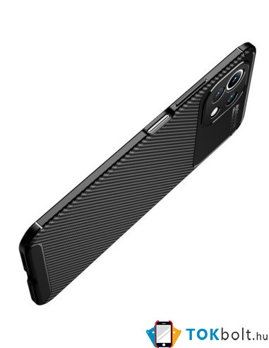 Xiaomi Mi 11 Lite karbon mintás tok - FEKETE