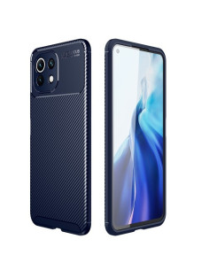 Xiaomi Mi 11 Lite karbon mintás tok - KÉK