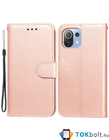 Oldalra nyíló tok Xiaomi Mi 11 Lite telefonhoz - RÓZSAARANY