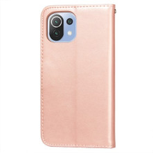 Oldalra nyíló tok Xiaomi Mi 11 Lite telefonhoz - RÓZSAARANY