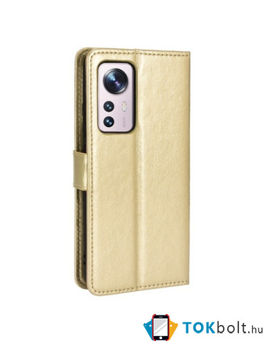 Oldalra nyíló tok Xiaomi 12 telefonhoz - ARANY