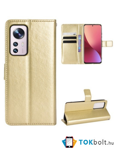 Oldalra nyíló tok Xiaomi 12 telefonhoz - ARANY