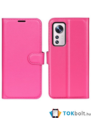 Oldalra nyíló tok Xiaomi 12 Pro telefonhoz - PINK