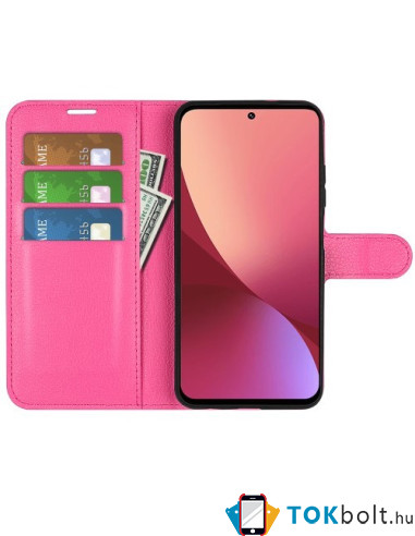 Oldalra nyíló tok Xiaomi 12 Pro telefonhoz - PINK