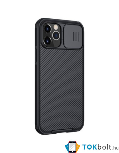 NILLKIN masszív tok kameravédővel iPhone 12 Pro/12 készülékhez - FEKETE