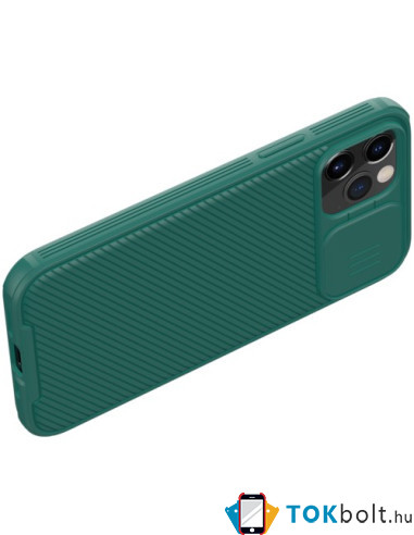 NILLKIN masszív tok kameravédővel iPhone 12 Pro/12 készülékhez - ZÖLD