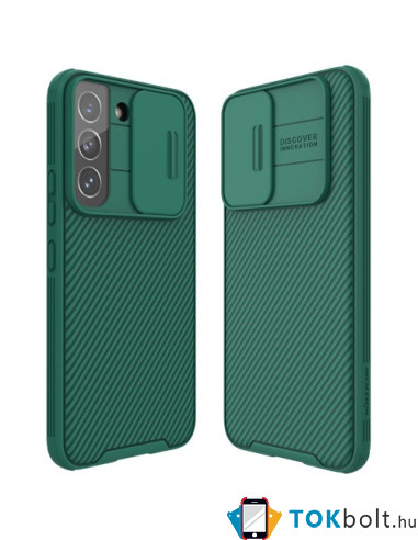 NILLKIN masszív tok kameravédővel Samsung Galaxy S22 5G készülékhez - ZÖLD