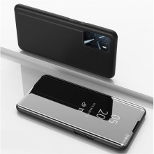 Flip telefontok átlátszó előlappal Oppo A16/A16s/A54s készülékhez - FEKETE