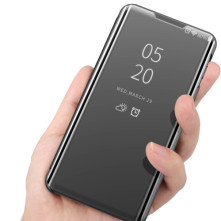 Flip telefontok átlátszó előlappal Oppo A16/A16s/A54s készülékhez - FEKETE