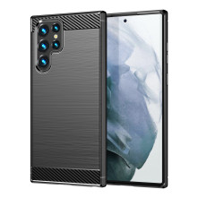 Samsung Galaxy S22 Ultra karbon mintás tok - FEKETE