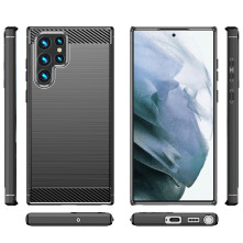 Samsung Galaxy S22 Ultra karbon mintás tok - FEKETE