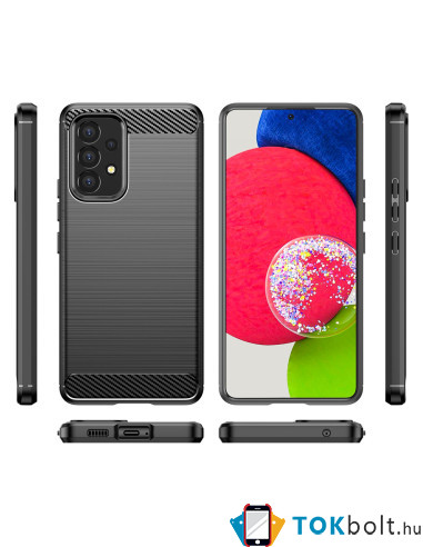 Samsung Galaxy A53 5G karbon mintás tok - FEKETE