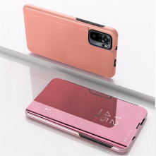 Flip telefontok átlátszó előlappal Xiaomi Redmi Note 10 Pro készülékhez - RÓZSAARANY