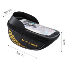 WOZINSKY kerékpár kormányra rögzíthető táska - 11x15.8x29.5 cm - (WBB18BK)- FEKETE