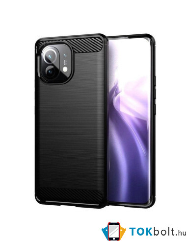 FORCELL CARBON Xiaomi Mi 11 Lite 5G / Mi 11 Lite LTE ( 4G ) / Mi 11 Lite NE telefontok - FEKETE