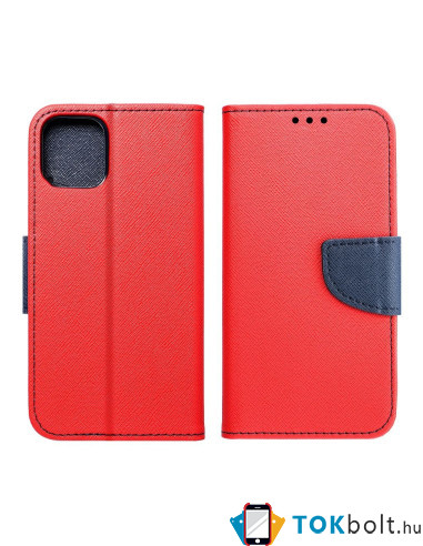 FANCY BOOK tok Xiaomi Redmi Note 9 telefonhoz - PIROS - KÉK