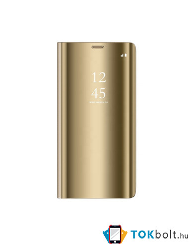 Flip telefontok átlátszó előlappal Samsung Galaxy S22 5G készülékhez - ARANY