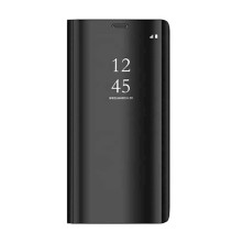 Flip telefontok átlátszó előlappal Samsung Galaxy S22 5G készülékhez - FEKETE