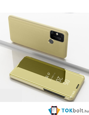 Flip telefontok átlátszó előlappal Samsung Galaxy S22 5G készülékhez - ARANY