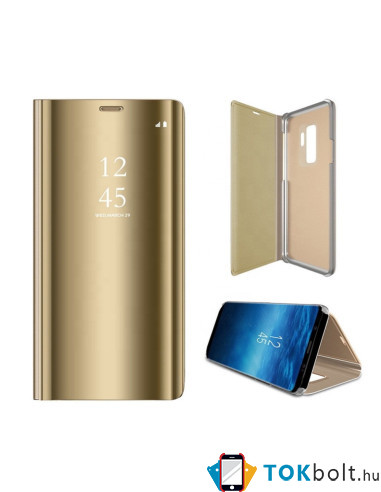 Flip telefontok átlátszó előlappal Samsung Galaxy S22 5G készülékhez - ARANY