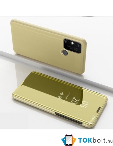 Flip telefontok átlátszó előlappal Samsung Galaxy S22 Plus 5G készülékhez - ARANY