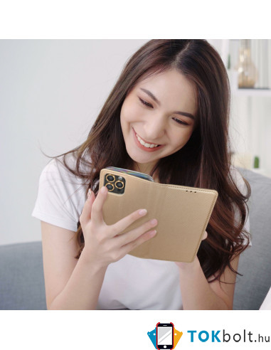 SMART oldalra nyíló tok Samsung Galaxy S22 Ultra 5G telefonhoz - ARANY