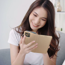 SMART oldalra nyíló tok Samsung Galaxy S22 Ultra 5G telefonhoz - ARANY